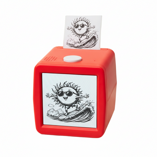 AI Sticker Printer Box, Mini Thermal Label Printer with Display, 2 Rolls Paper Included