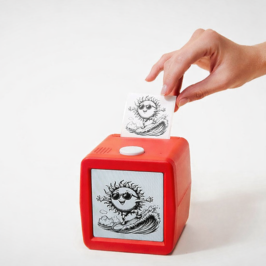 AI Sticker Printer Box, Mini Thermal Label Printer with Display, 2 Rolls Paper Included