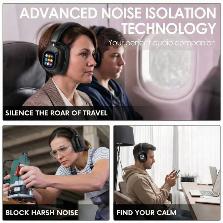 ANC Headphones with Control LED Screen