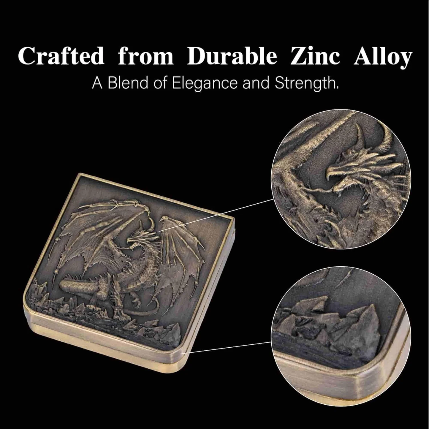 Pocket Revolving Metal RPG Dice - Dungeons & Dragons D20 Dice Games Rpg Metal Set with leather case