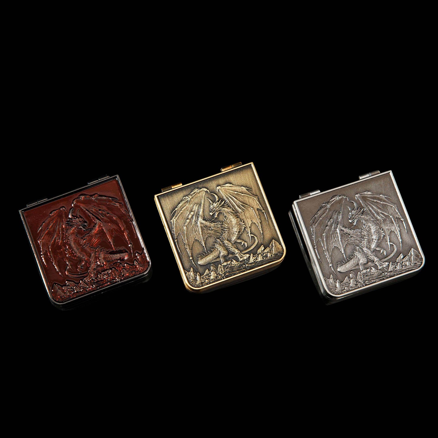 Pocket Revolving Metal RPG Dice - Dungeons & Dragons D20 Dice Games Rpg Metal Set with leather case